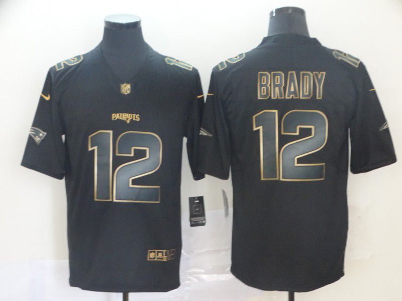 Men New England Patriots #12 Brady Nike Vapor Limited Black Golden NFL Jerseys->new england patriots->NFL Jersey